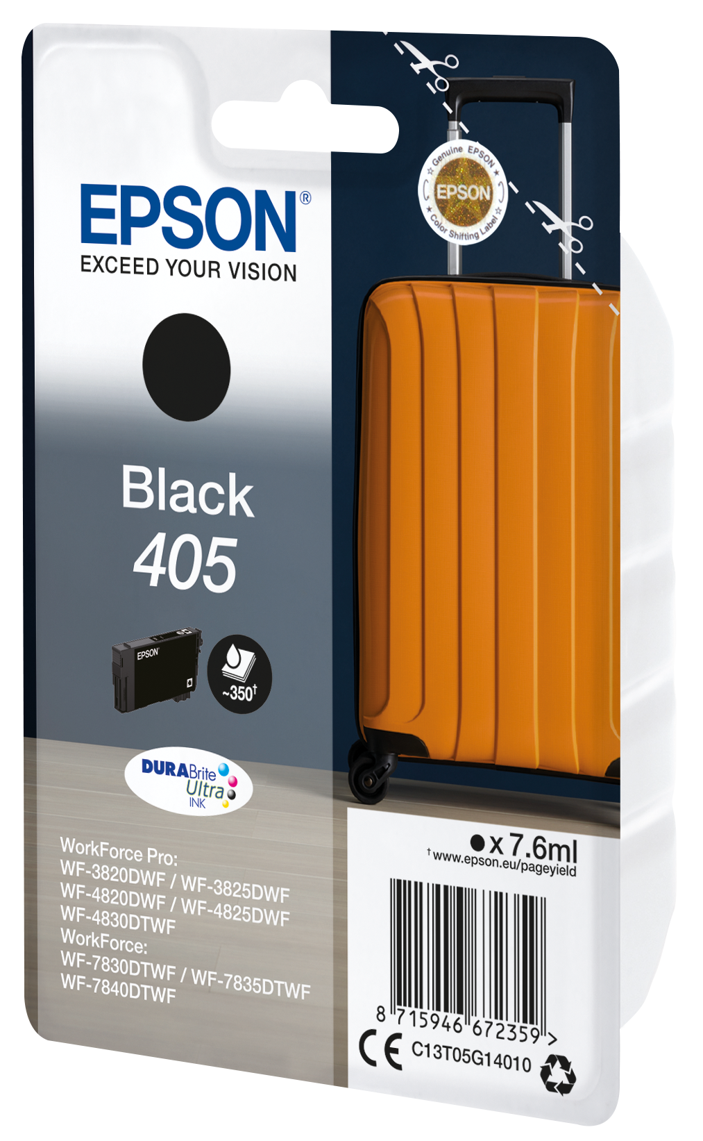 EPSON 4LB Singlepack Black 405 DURABrite Ultra Ink w/s