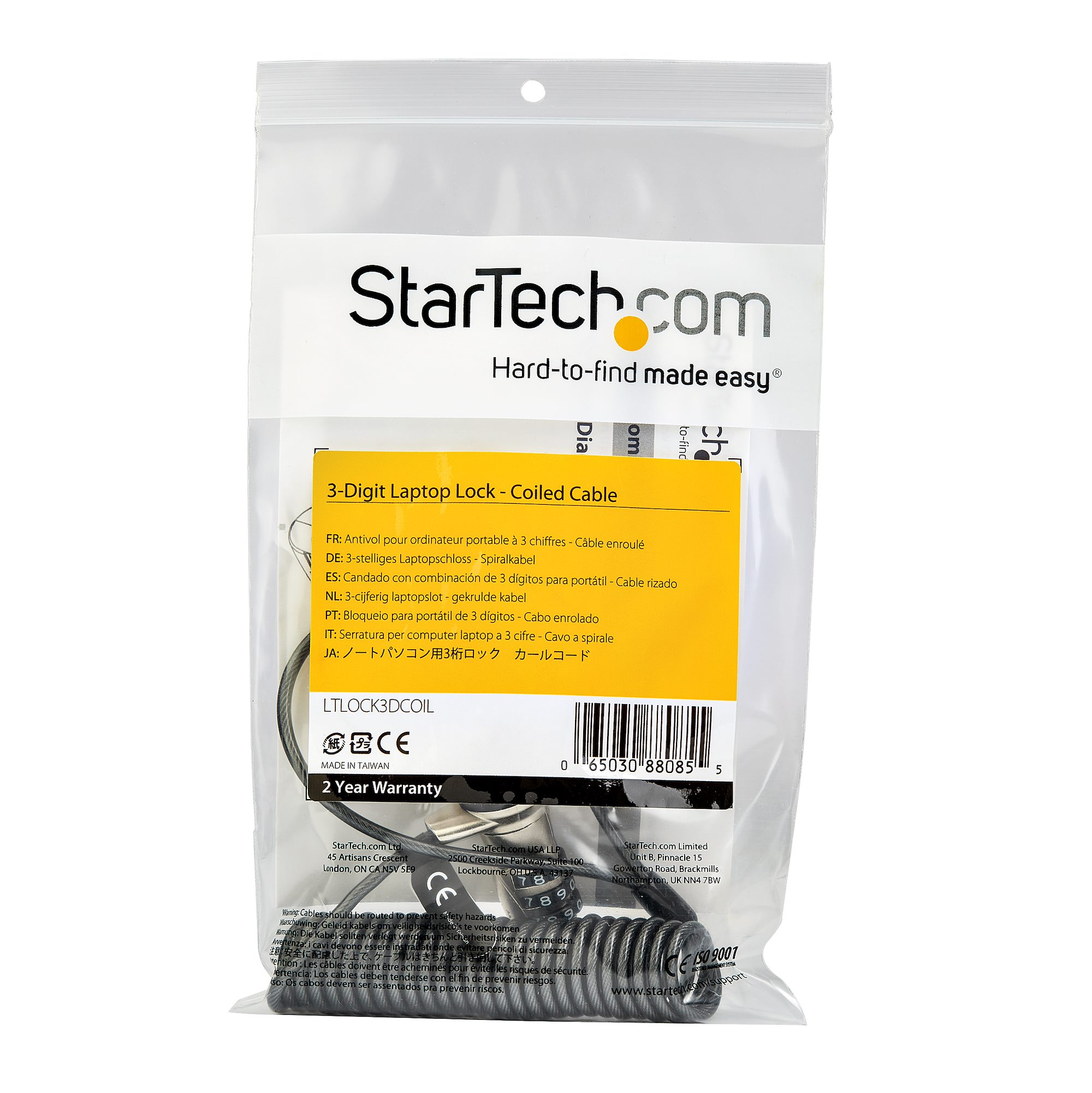 LAPTOP CABLE LOCK SELF-COILING .