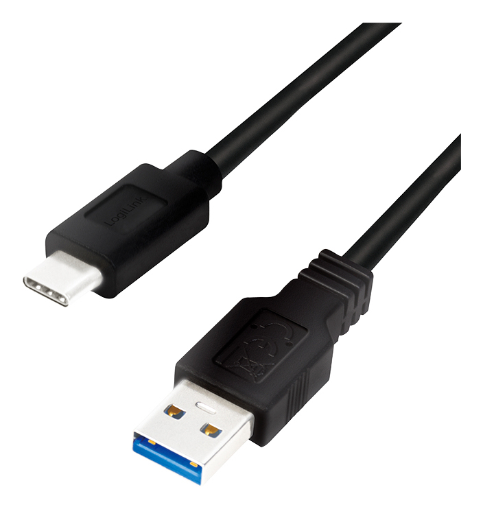 Logilink USB-C Kabel 3.2 Gen1, C/M zu USB-A/M, schwarz 1,5 m
