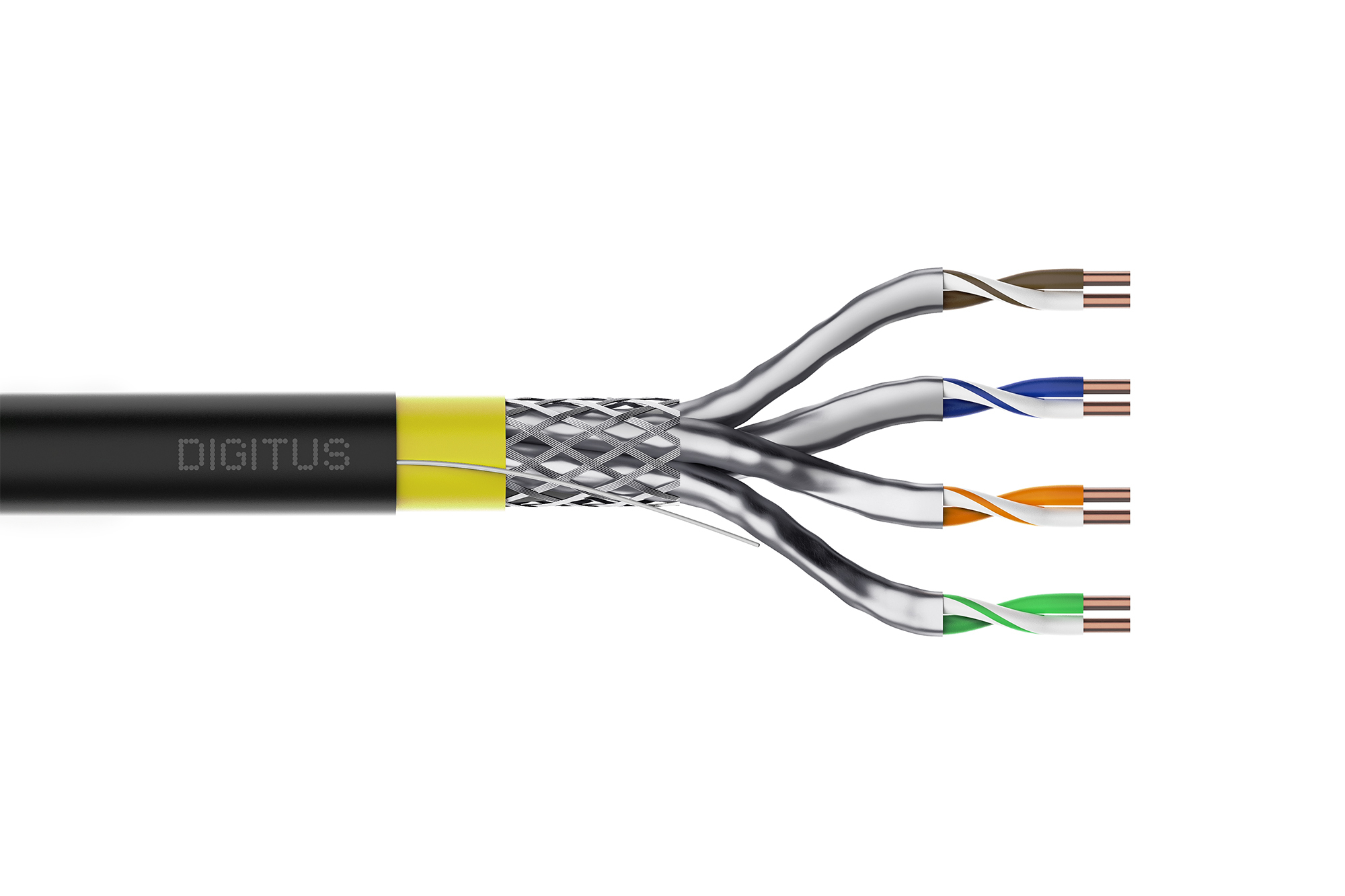 DIGITUS Erdverlegekabel Cat7a S/FTP Ring 50m schw AWG 22/1