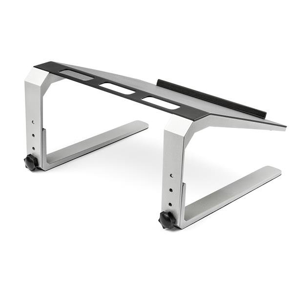 STARTECH.COM Adjustable Laptop Stand - Heavy Duty Steel & Aluminum - 3 Height Settings - Tilted - Ergonomic Laptop Riser