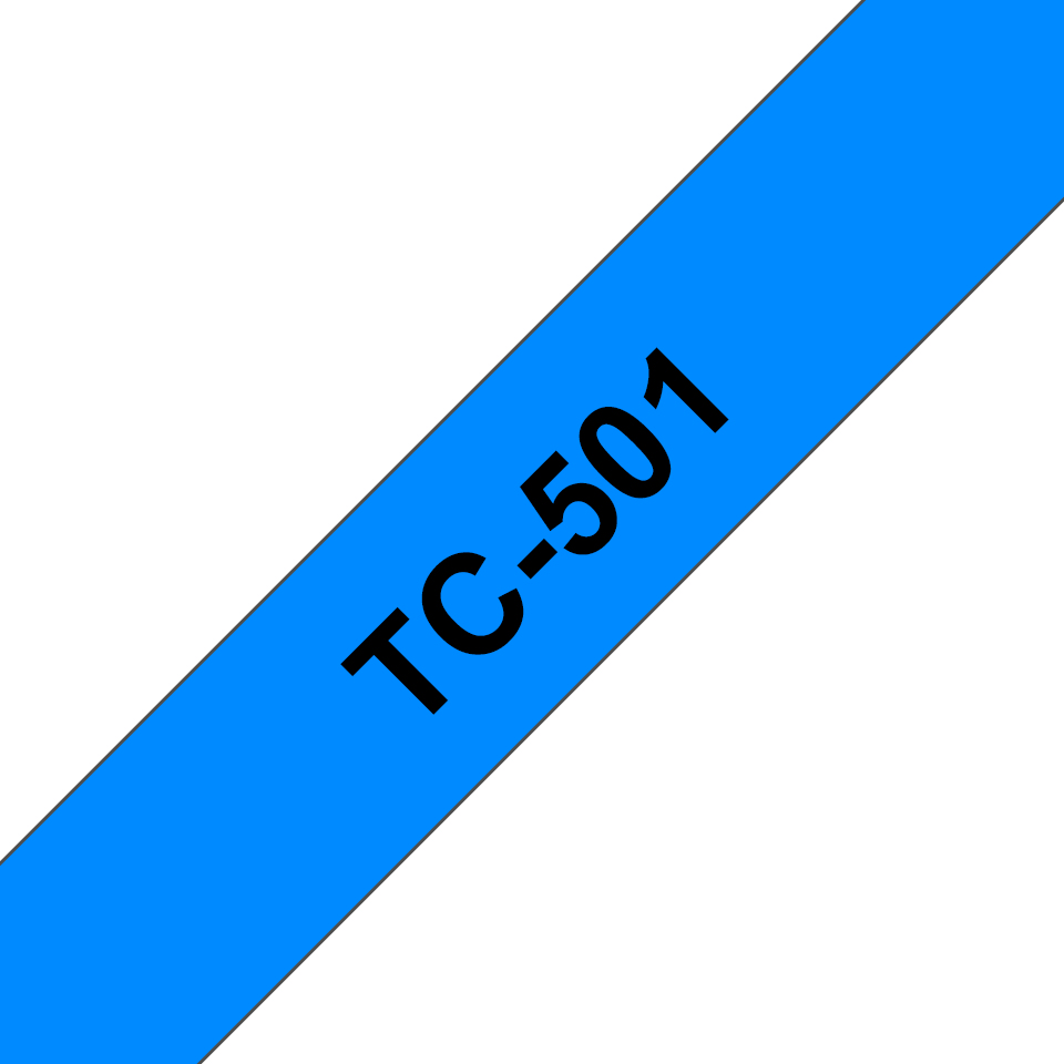 brother Schriftband TC-501 TC501, 12 mm, schwarz auf blau, 1 St.