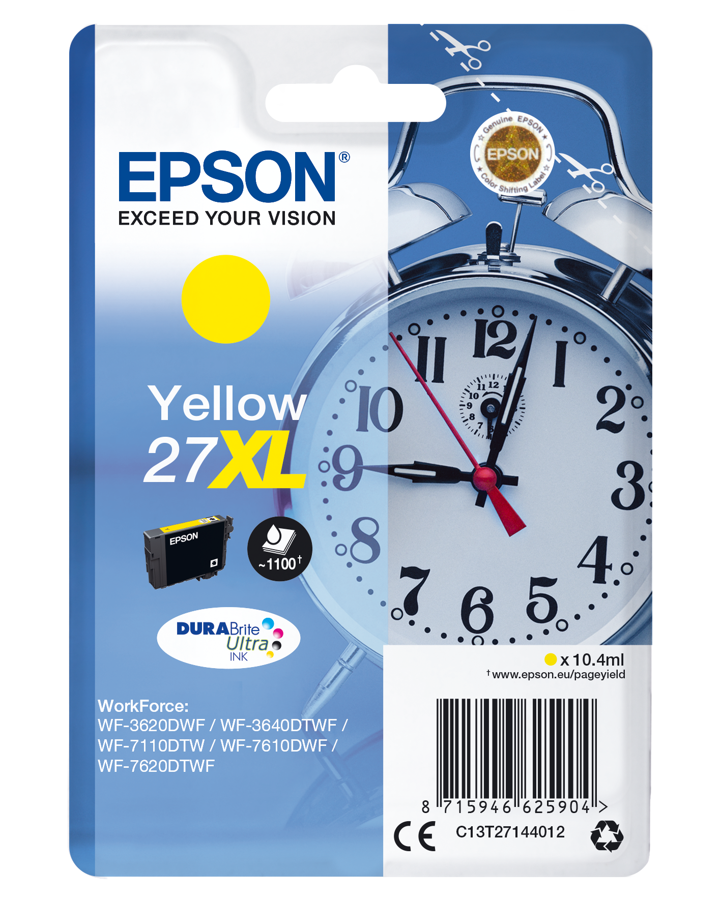 EPSON 27XL / T2714XL (Wecker) gelb Druckerpatrone