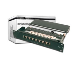 DIGITUS Patchpanel 1HE 8-Port Cat6 ClassE geschirmt schw.