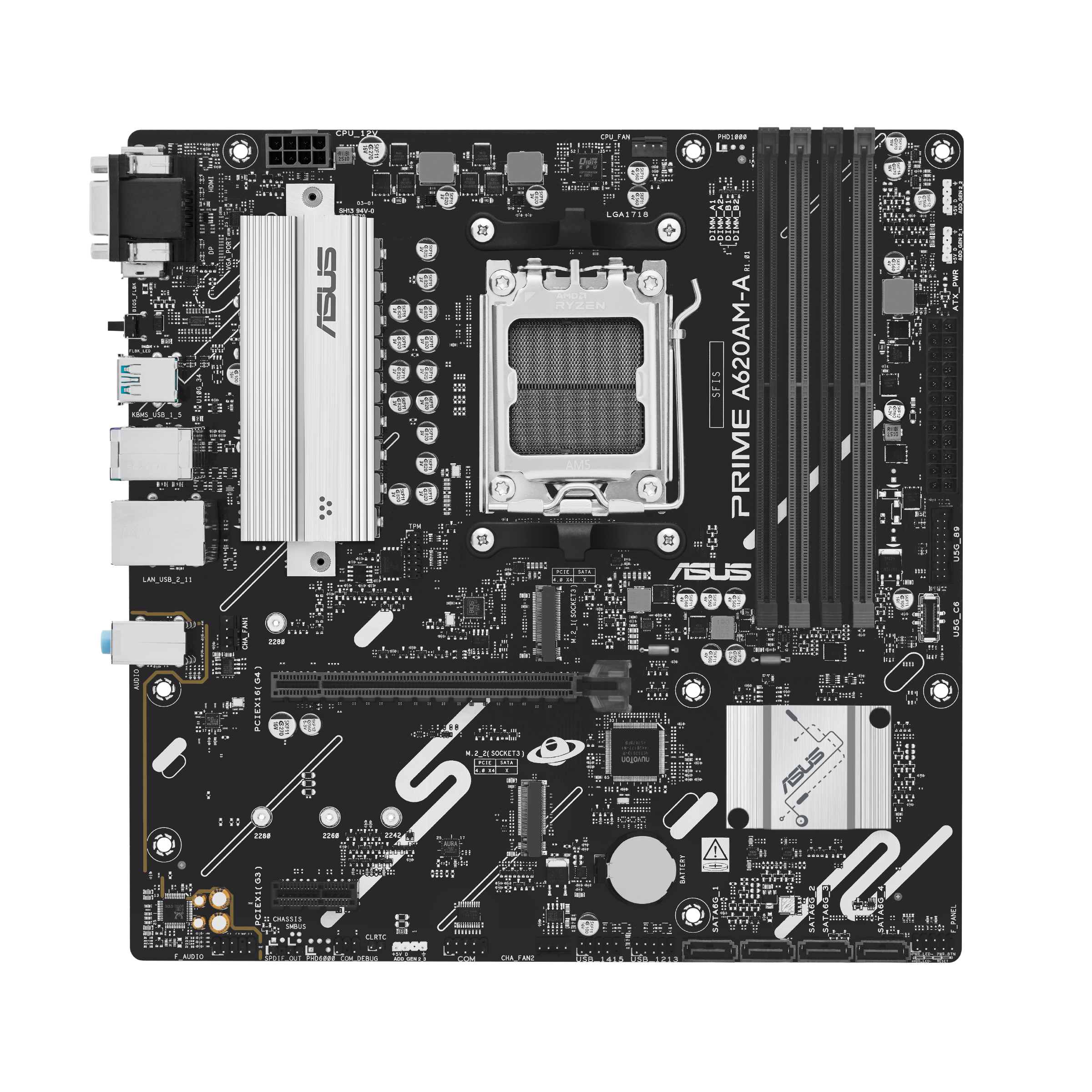 ASUS AMD A620 micro-ATX motherboard 4xDDR5 1xHDMI 1xDP 2xM.2 4xSATA