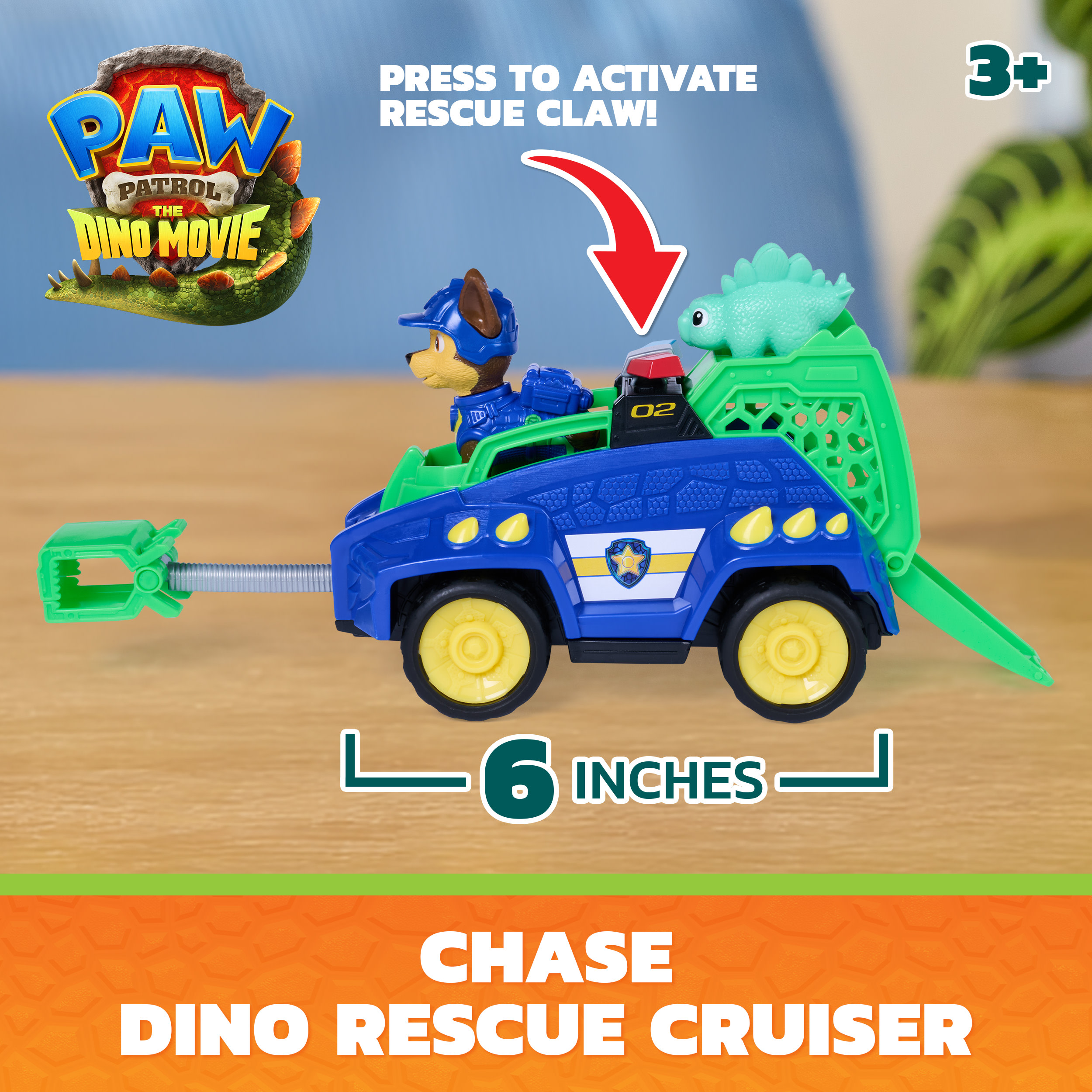Paw Patrol: Der Dino Film - Chases Dino-Rettungs-Cruiser, Spielfahrzeug