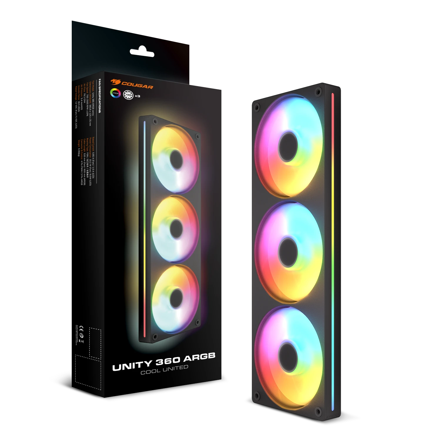 COUGAR Forward-Lüfter Unity360-FB,360 ARGB PWM, schwarz