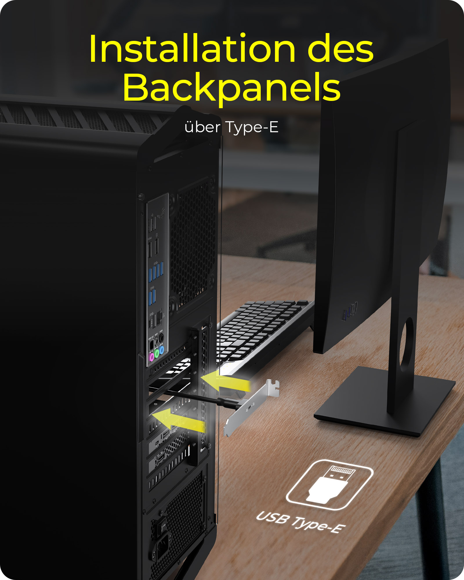 Adapter IcyBox USB 20 Gbit/s von Type-E Port