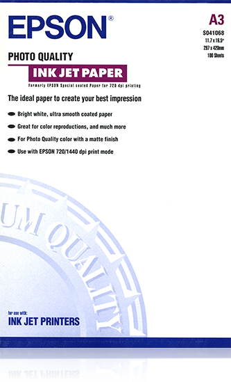 EPSON Fotopapier C13S041068 DIN A3 matt 102 g/qm 100 Blatt