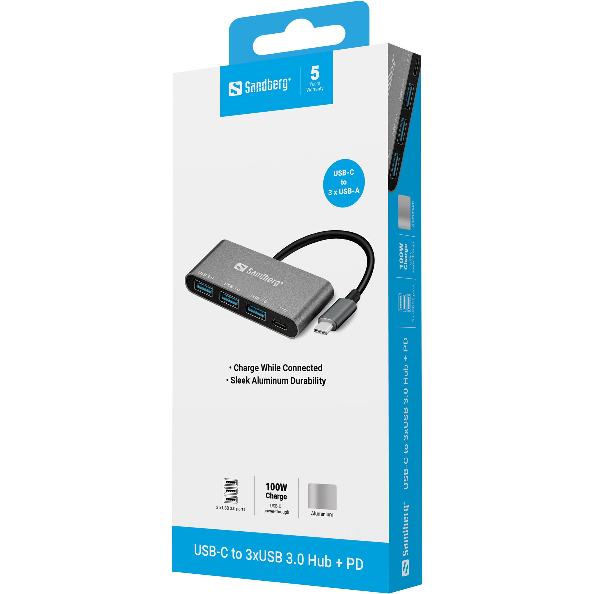 SANDBERG USB-C to 3 x USB 3.0 Converter