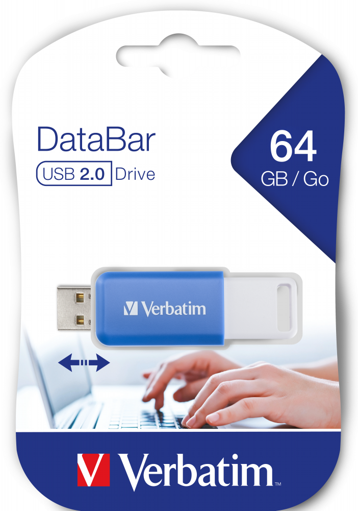 verbatim USB-Stick DataBar blau 64 GB, 1 St.