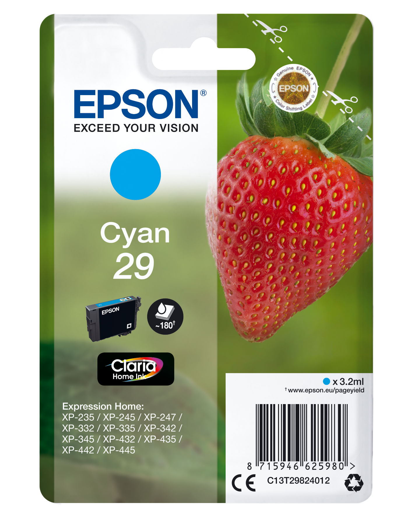 EPSON 29 / T2982 (Erdbeere) cyan Druckerpatrone