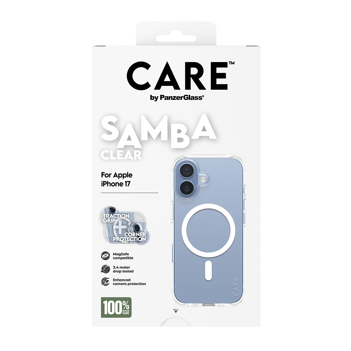CARE BY FASHIONABLE CASE SAMBA TRANSPARENT W. WHITE MAGSAFE IPH