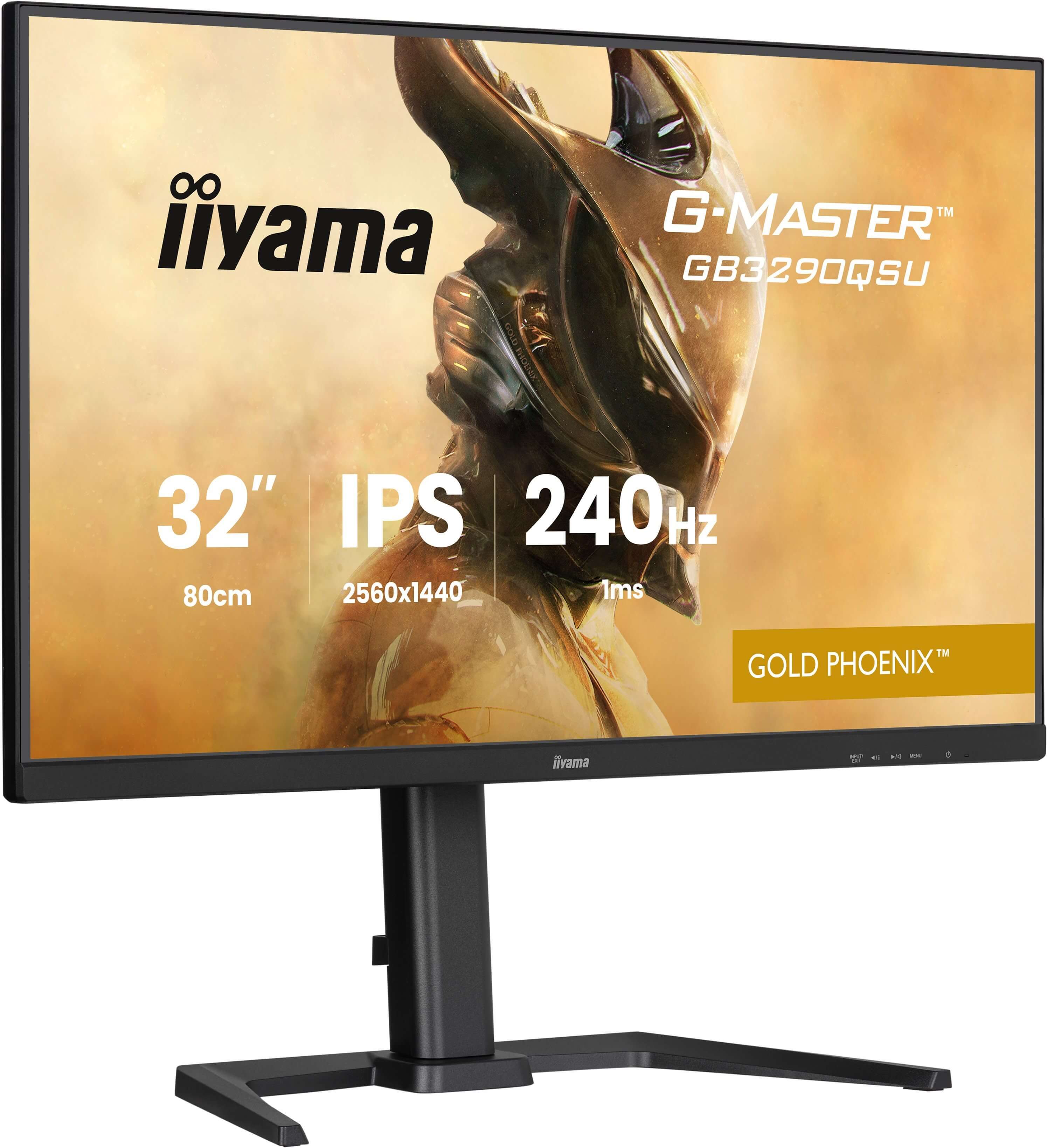 IIYAMA GB3290QSU-B1 G-Master Gold Phoenix 81,28cm 32Zoll Fast IPS QHD 240Hz 400cd/m2 1ms 2xHDMI DP Speakers 2xUSB 3.2 2xUSB Type C
