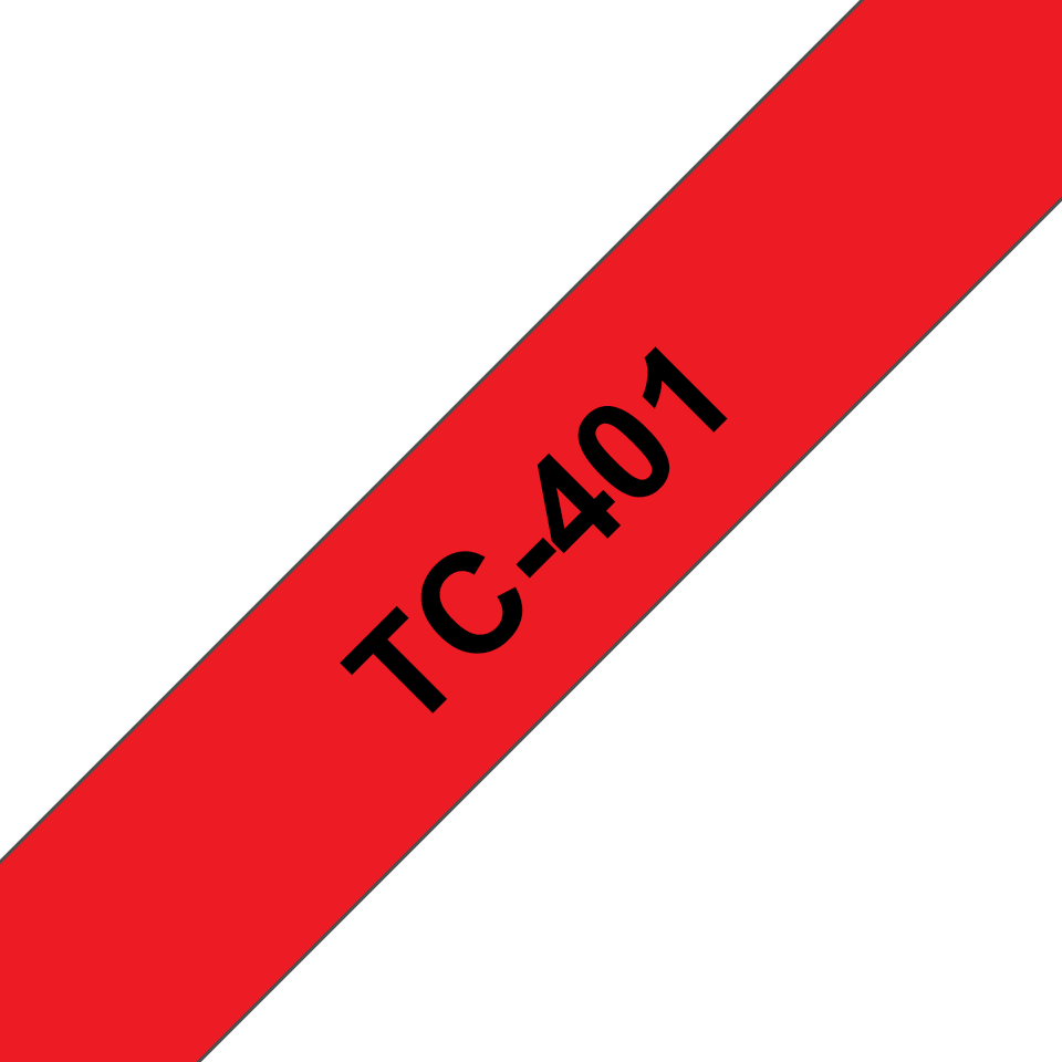 brother Schriftband TC-401 TC401, 12 mm, schwarz auf rot, 1 St.