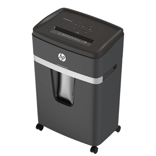 HP Pro Shredder 18CC Aktenvernichter mit Partikelschnitt P-4, 4 x 35 mm, bis 18 Blatt, schwarz