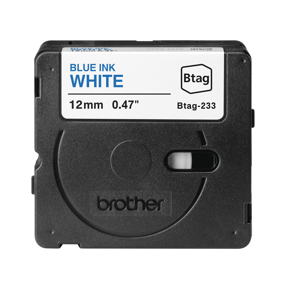 brother Schriftband Btag BTAG233, 12 mm, blau auf weiß, 1 St.