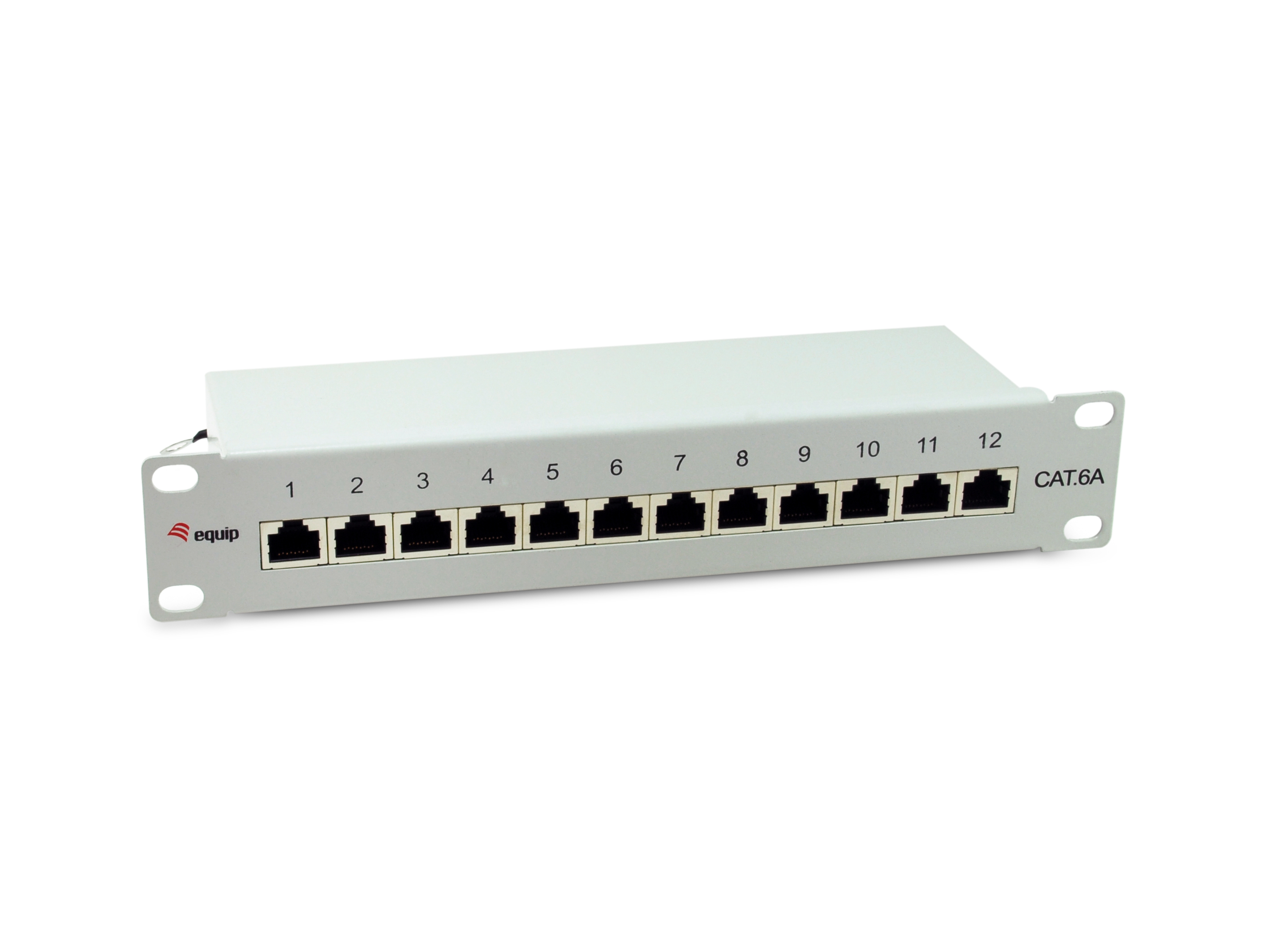 Equip 10 Patchpanel 12xRJ45 Cat6a FTP 1U 500MHz RAL7035