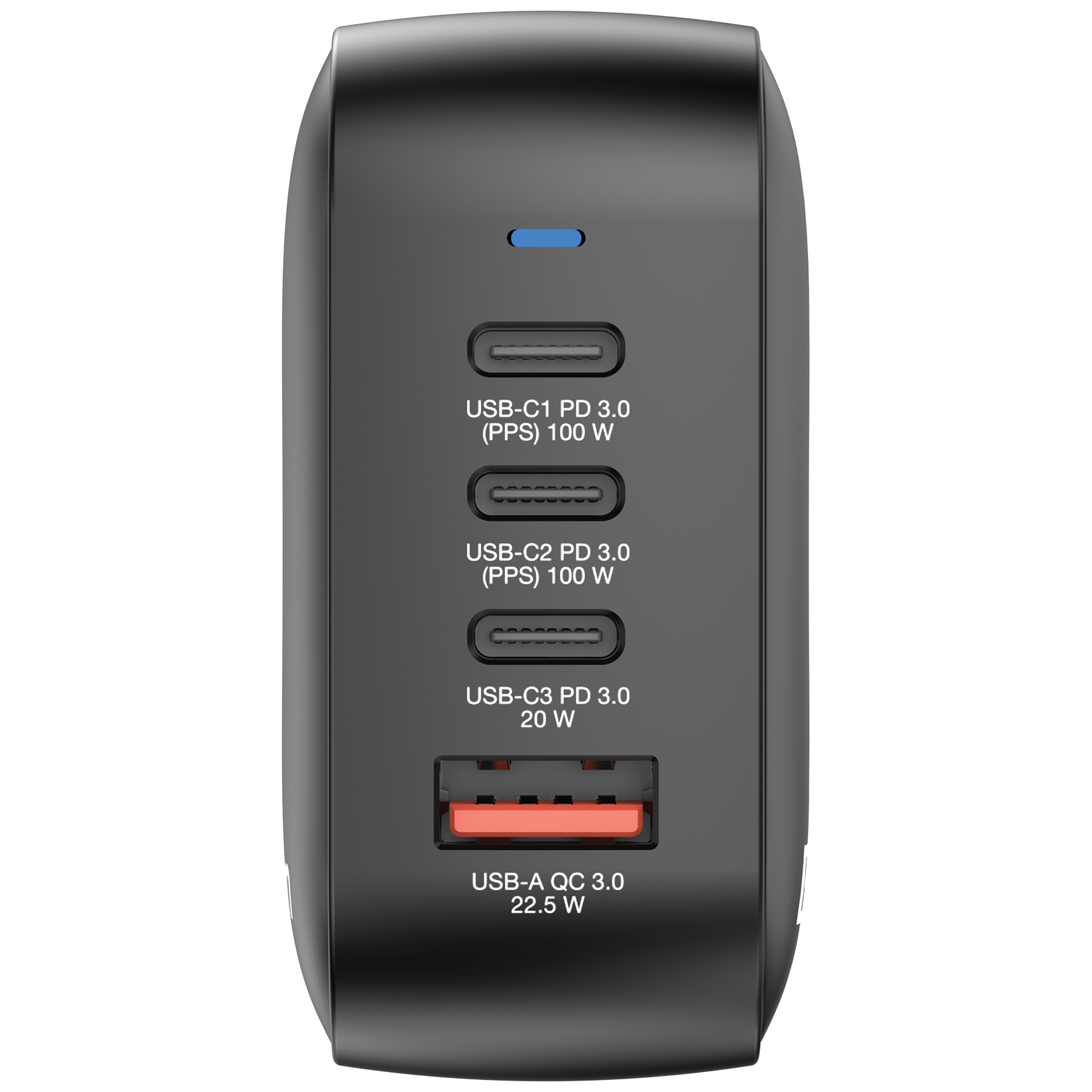 Mini-GaN-Ladegerät 100W 4-Port, 1x USB-A , 3x USB-C