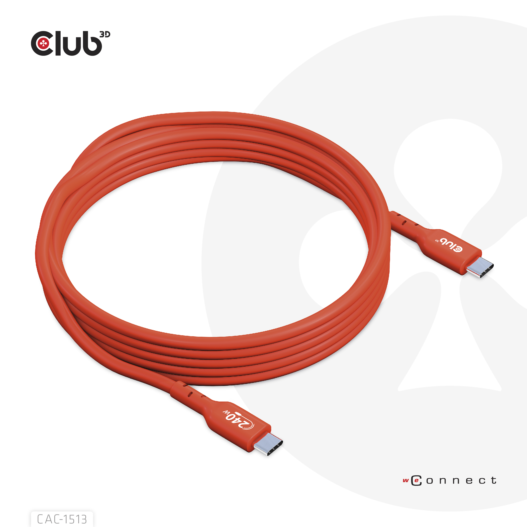 Club3D Kabel USB 2 Typ C PD 240W / 480Mb 3m St/St retail