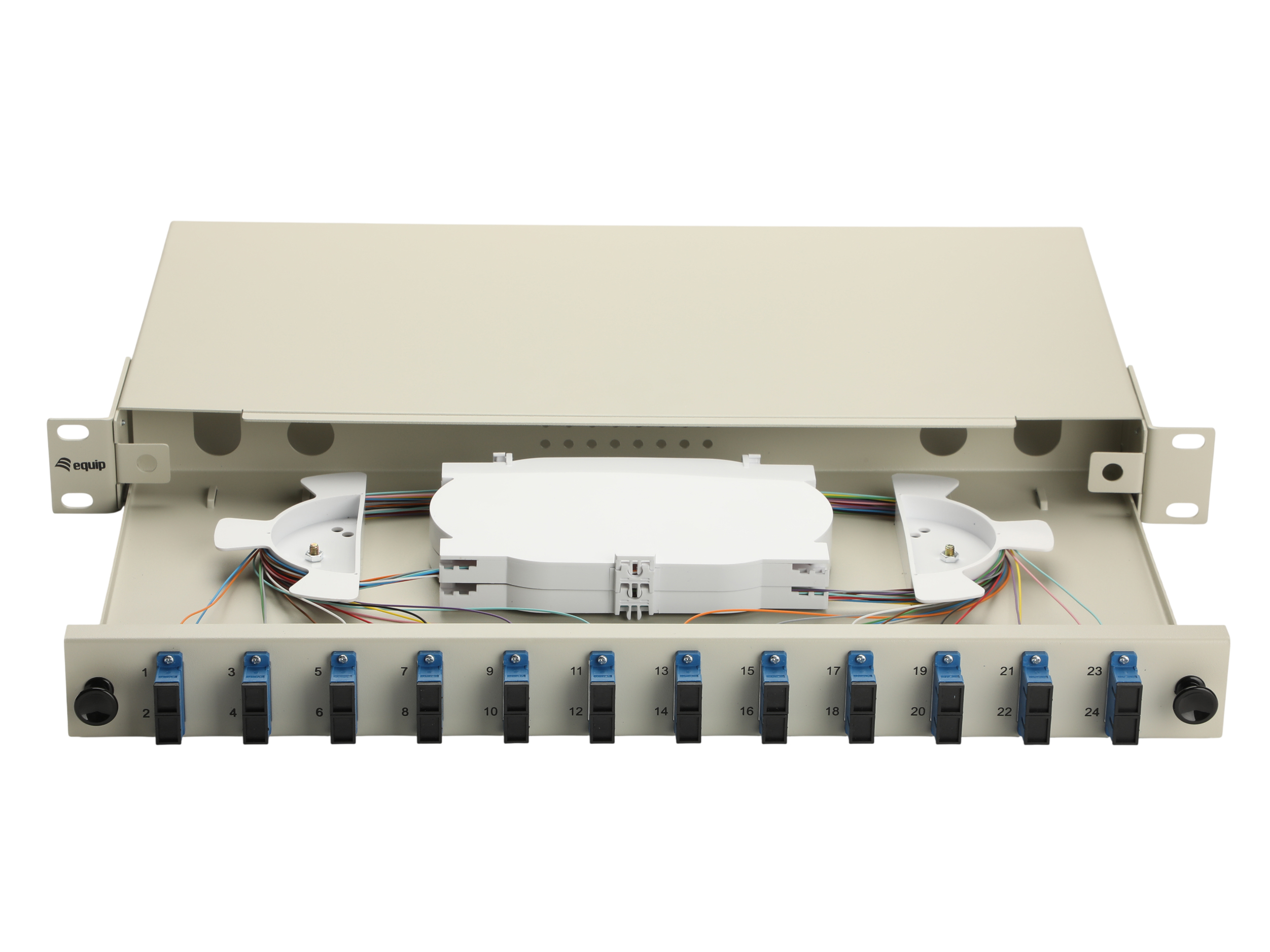 Equip LWL-Spleißkasten 12-Port SC-Duplex OS2 1U komplett gr