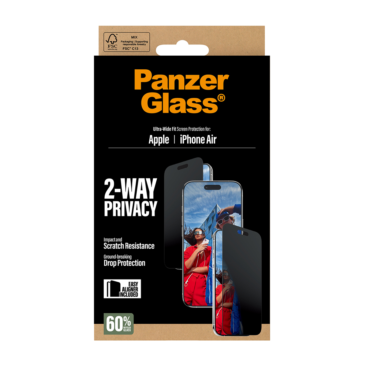 2-WAY PRIVACY SCREEN PROTECTOR ULTRA-WIDE FIT W. EASYALIGNER