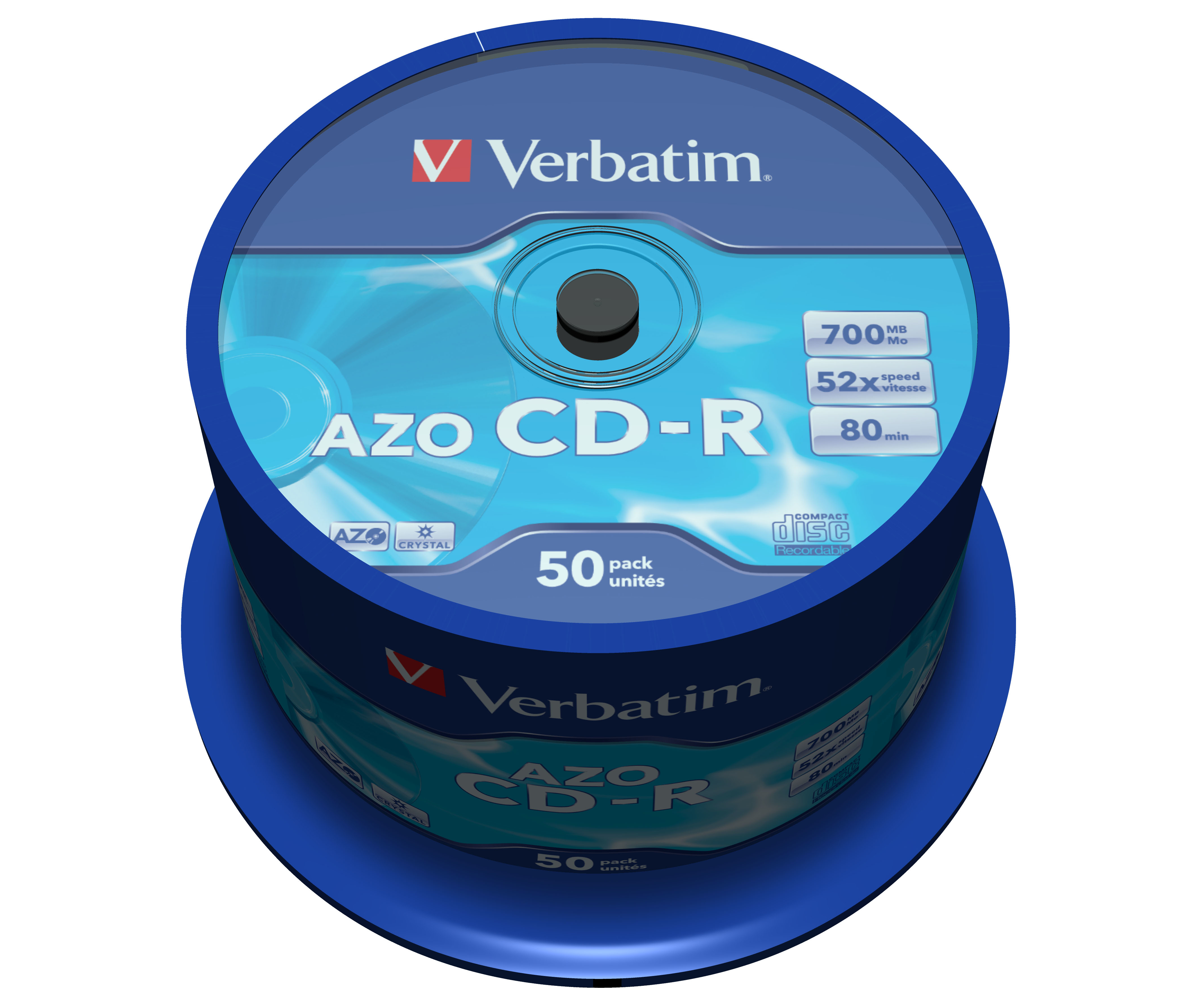 CD-R Verbatim 700MB 50pcs Pack 52x Spindel Azo crystal