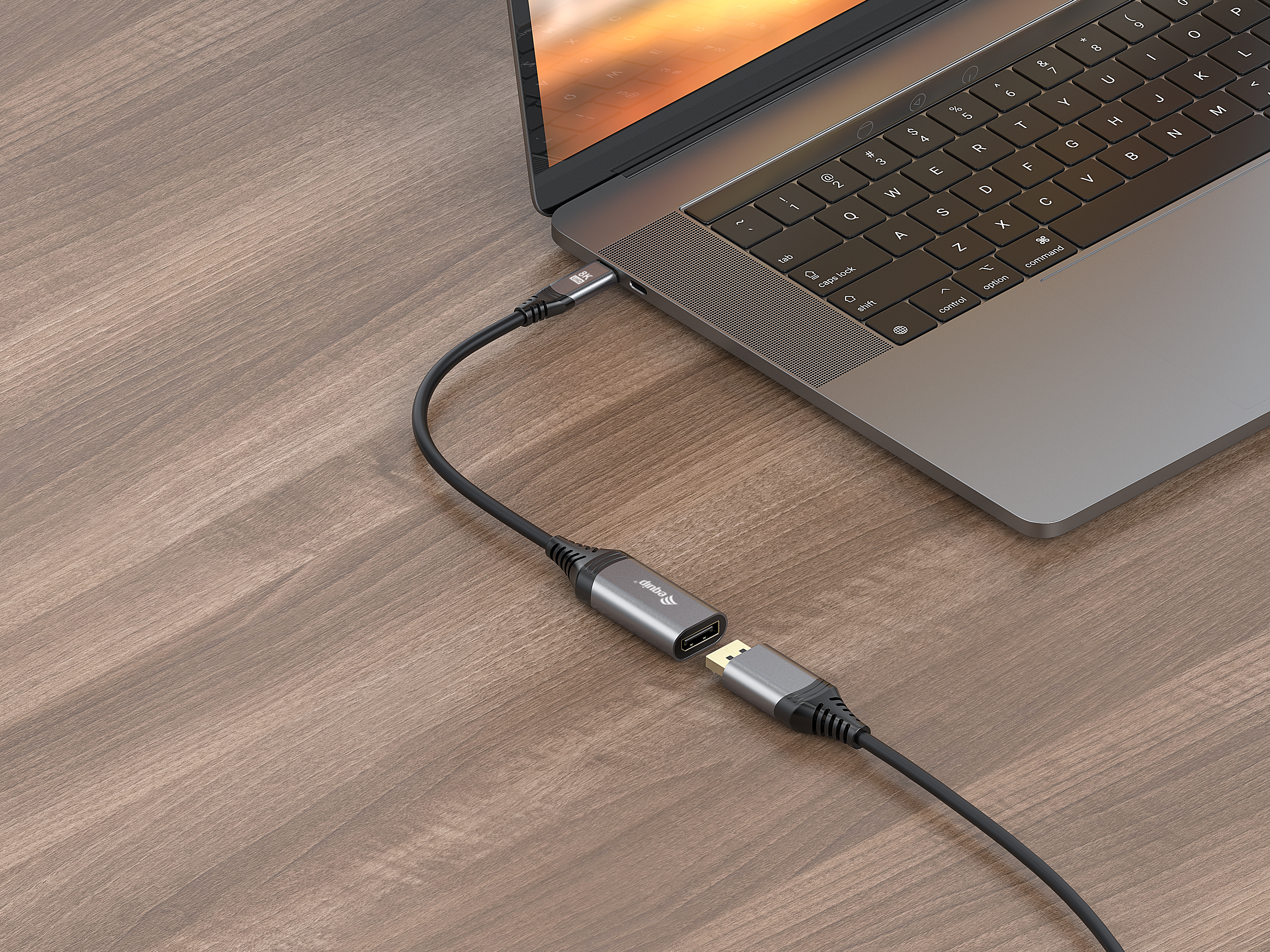 Equip Adapter USB-C->DisplayPort1.4 St/Bu 8K/ 30Hz 0.15m PVC