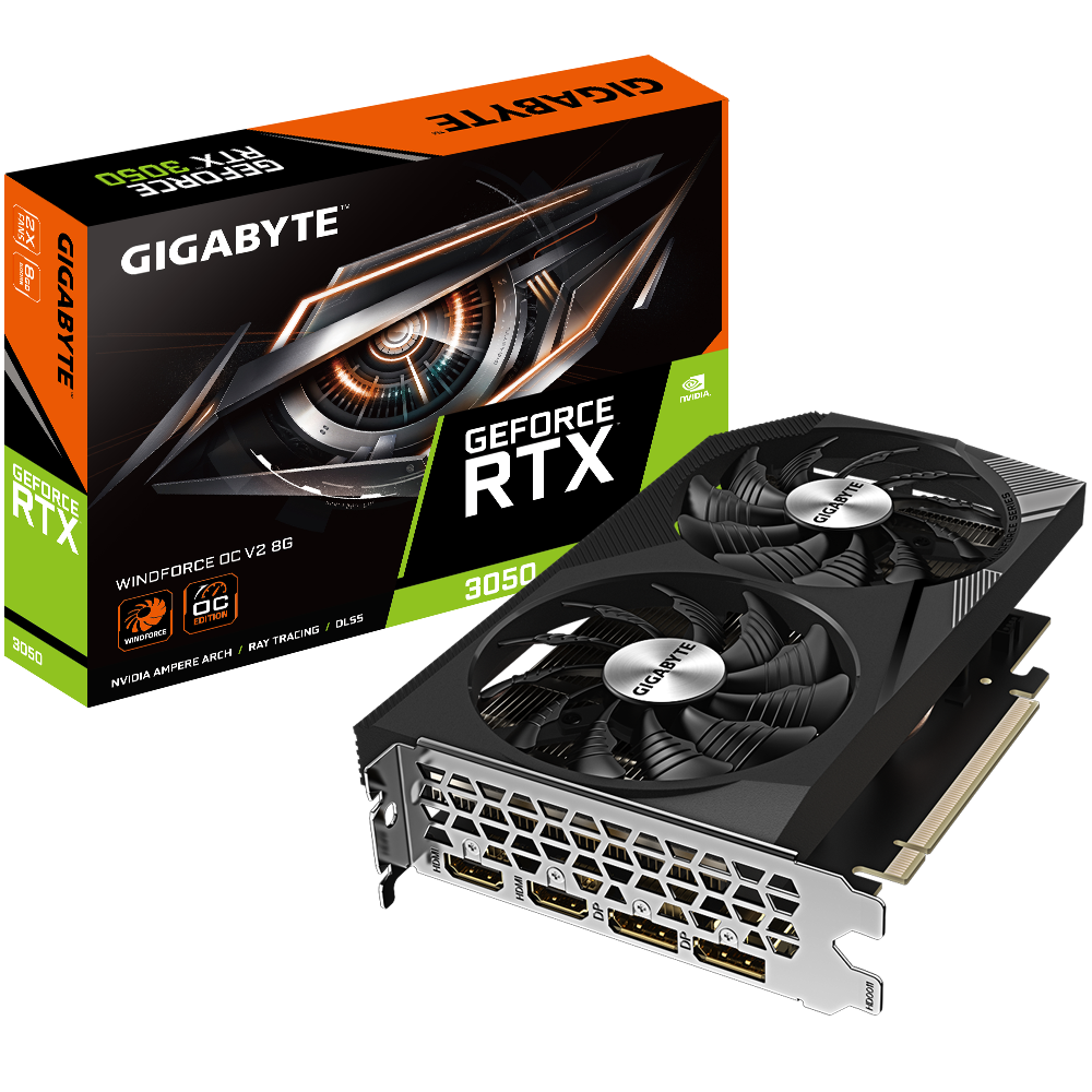 Gigabyte RTX3050 Windforce OC V2 8GB GDDR6 2xHDMI 2xDP