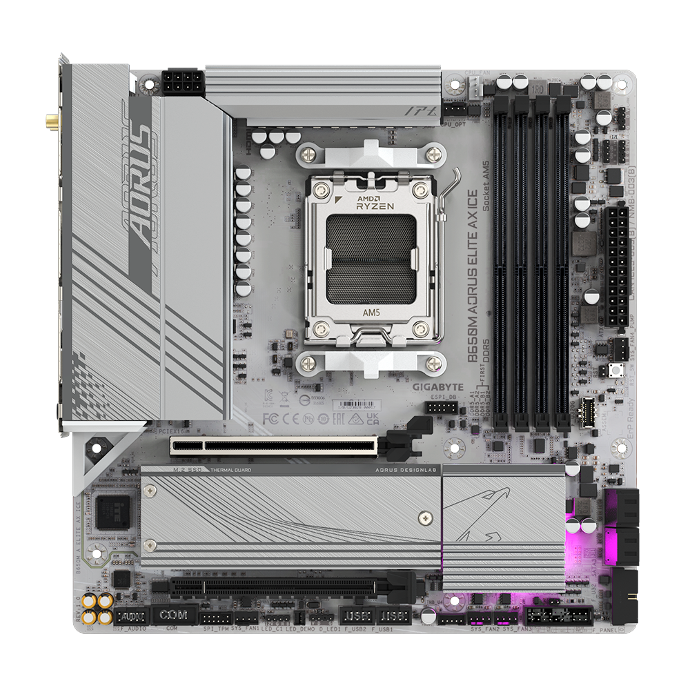 GIGABYTE B650M A ELITE AX ICE AM5 4xDDR5 2xM.2 4xSATA
