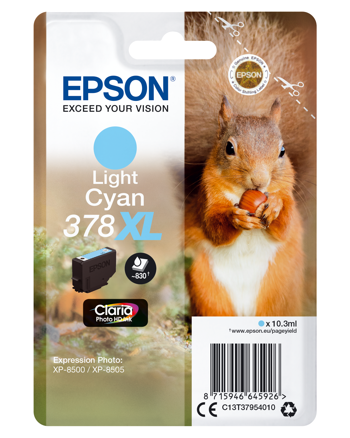 EPSON 378XL/T37954 (Eichhörnchen) light cyan Druckerpatrone