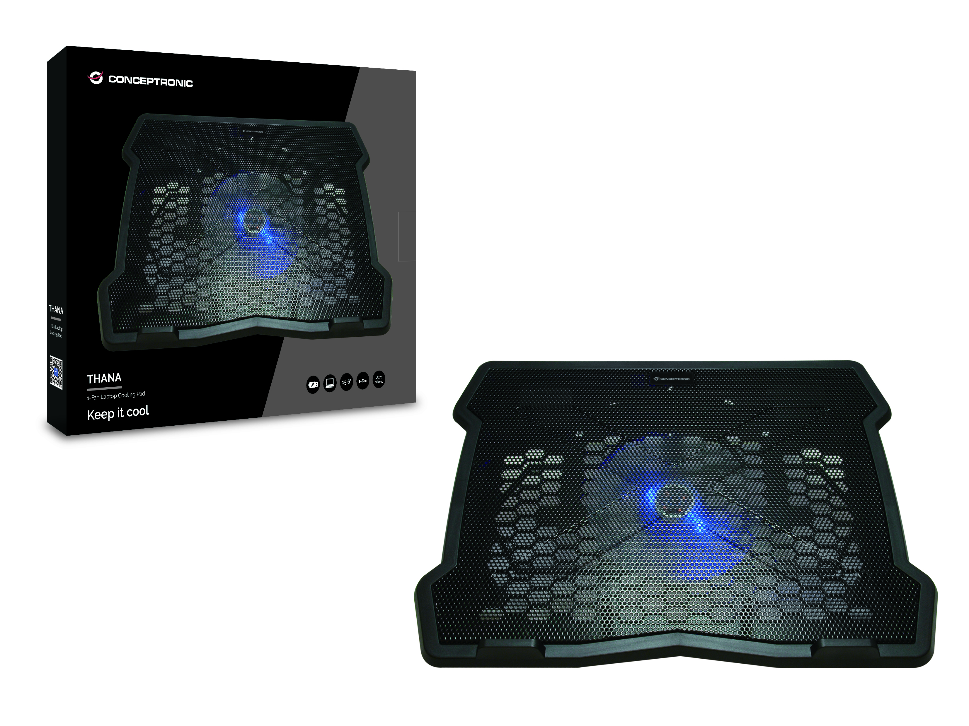CONCEPTRONIC 1-Fan USB-A2.0 Laptop-Kühlpad 5Kg 15.6 sw