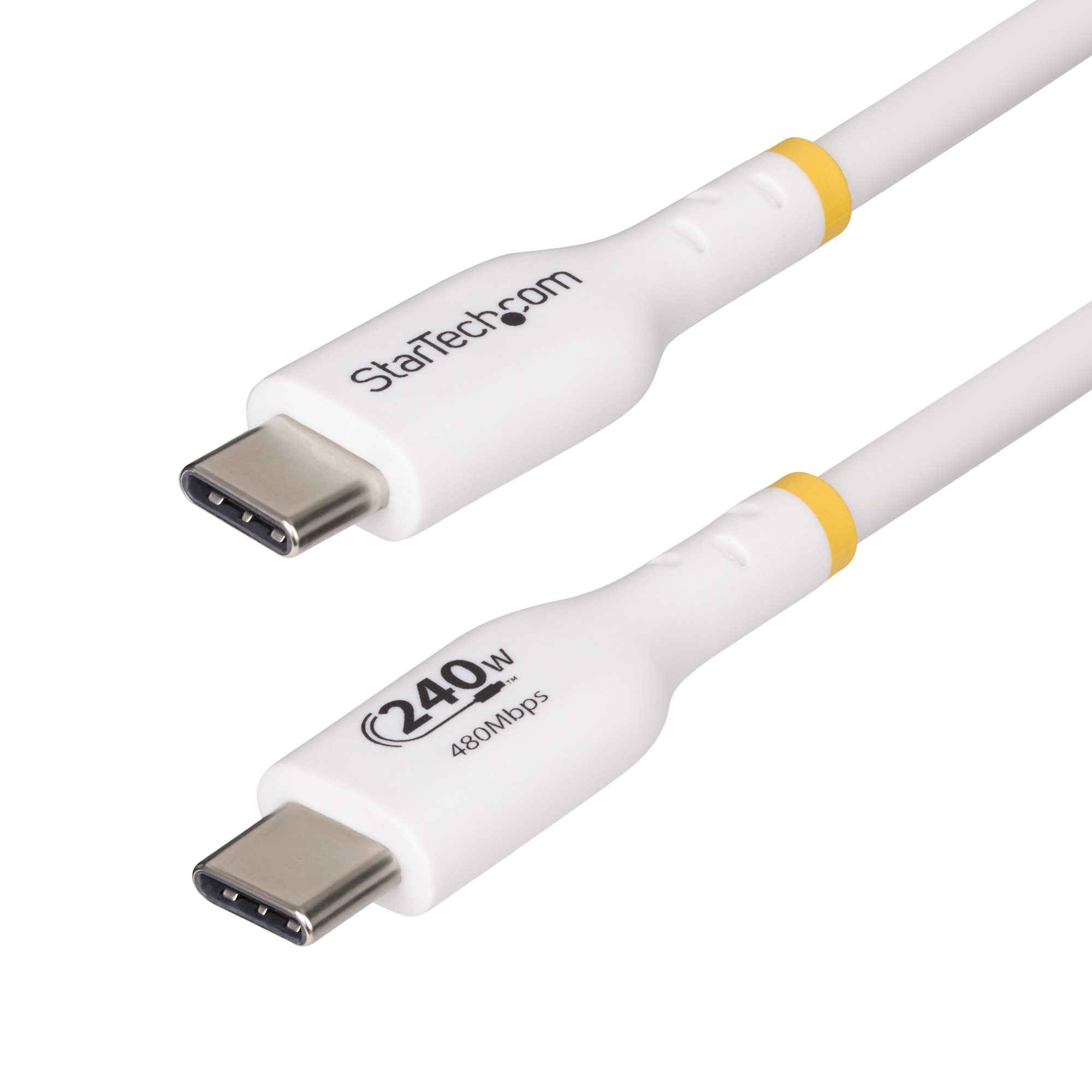 STARTECH.COM 1m Weisses USB-C Ladekabel USB-IF zertifiziert USB C Schnellladekabel 240W PD EPR USB C 2.0 Laptop-Ladekabel