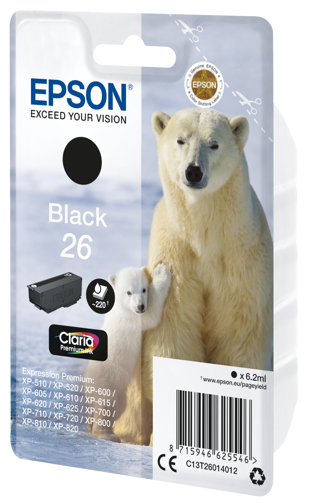 EPSON 26 / T2601 (Eisbär) schwarz Druckerpatrone