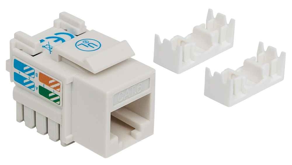 INTELLINET Cat6 Modularbuchse UTP Keystone Jack weiss benoetigt LSA-Auflegewerkzeug