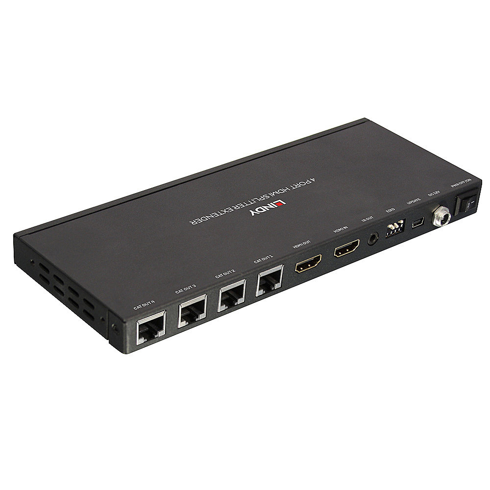 LINDY Extender & Splitter HDMI & IR Cat6 Loop Out 4 Port 50m