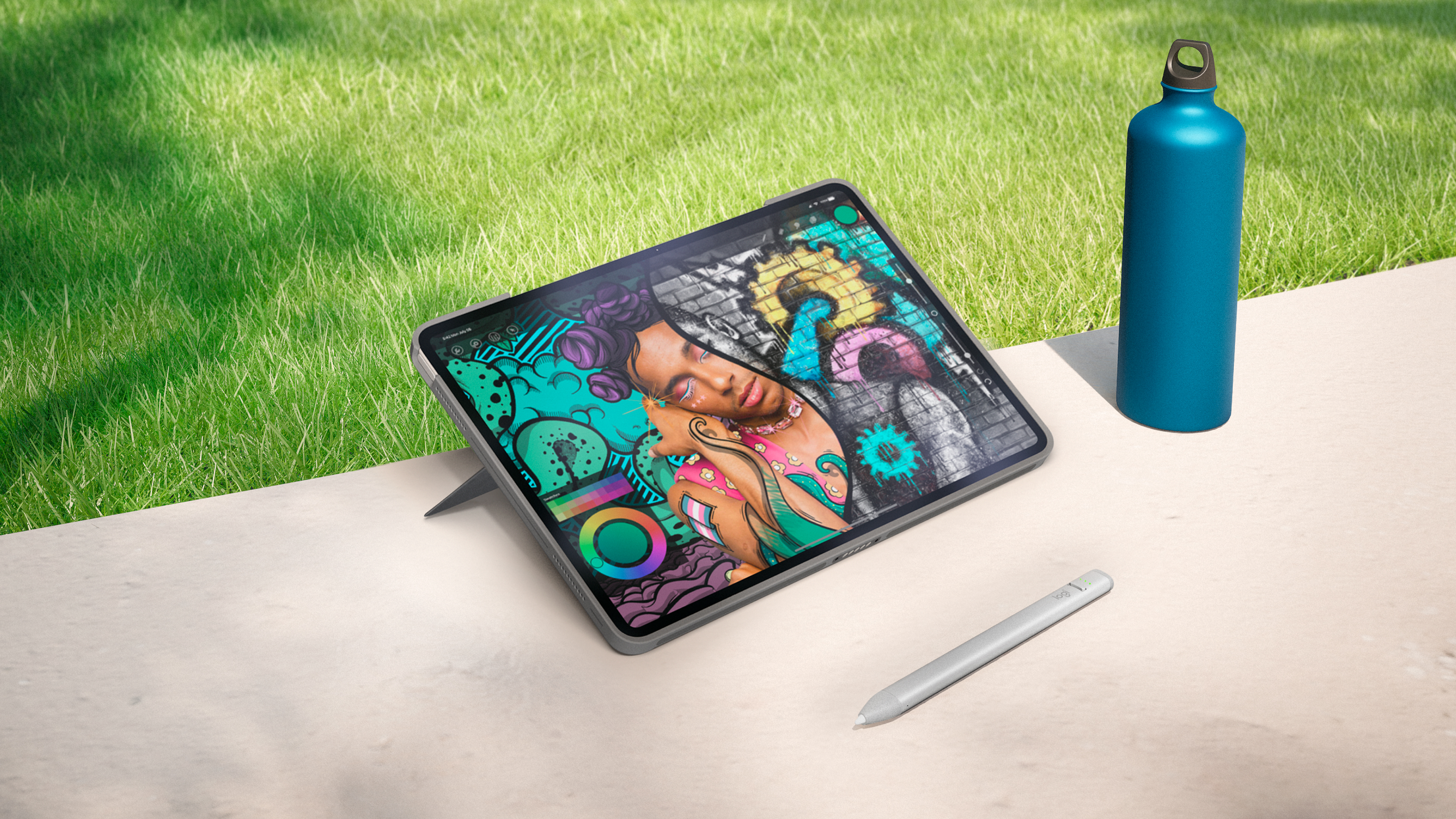 LOGITECH Combo Touch iPad Air 27,94cm 11Zoll M2 OXFORD GREY (US)