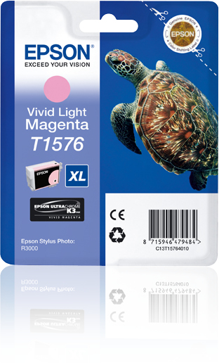 EPSON 5LB T1576 ink cartridge vivid light magenta standard capacity 1-pack blister without alarm