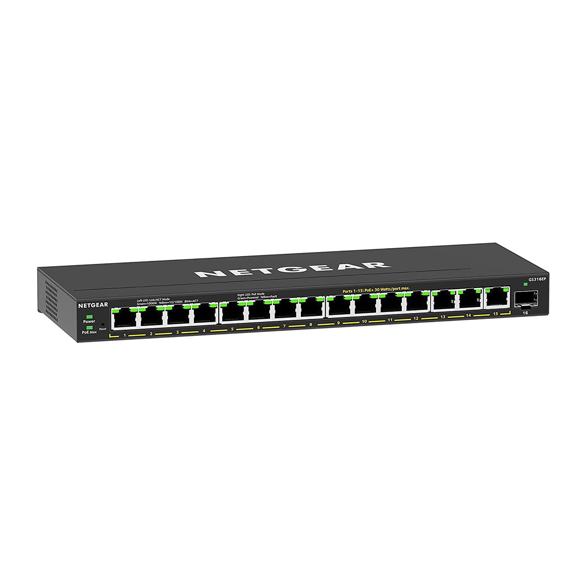 16-PORT POE+ GIGABIT SWITCH PLUS SWITCH POE+ 180W 1XSFP