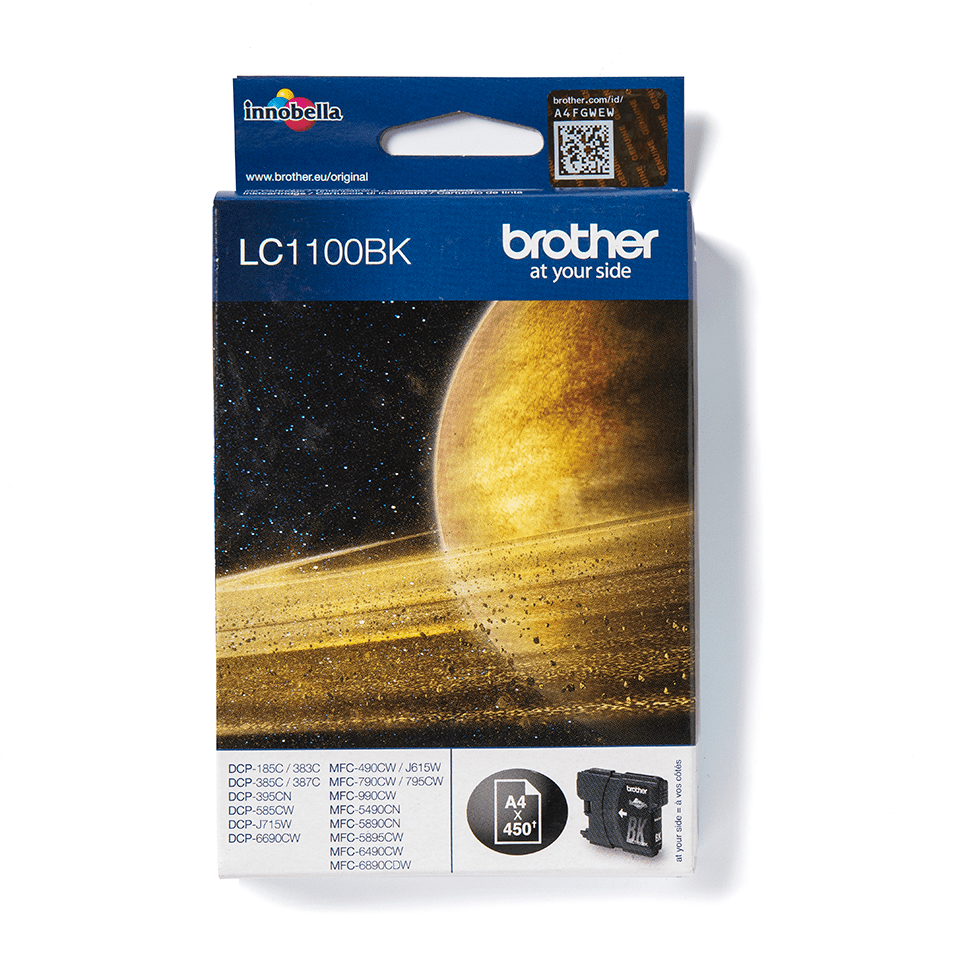 LC-1100BK INK CARTRIDGE BLACK F/ MFC-6490CW 450 PGS