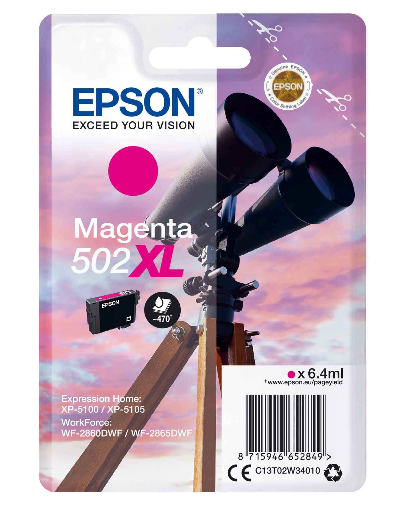 EPSON 1LB Singlepack Magenta 502XL Ink SEC w/s