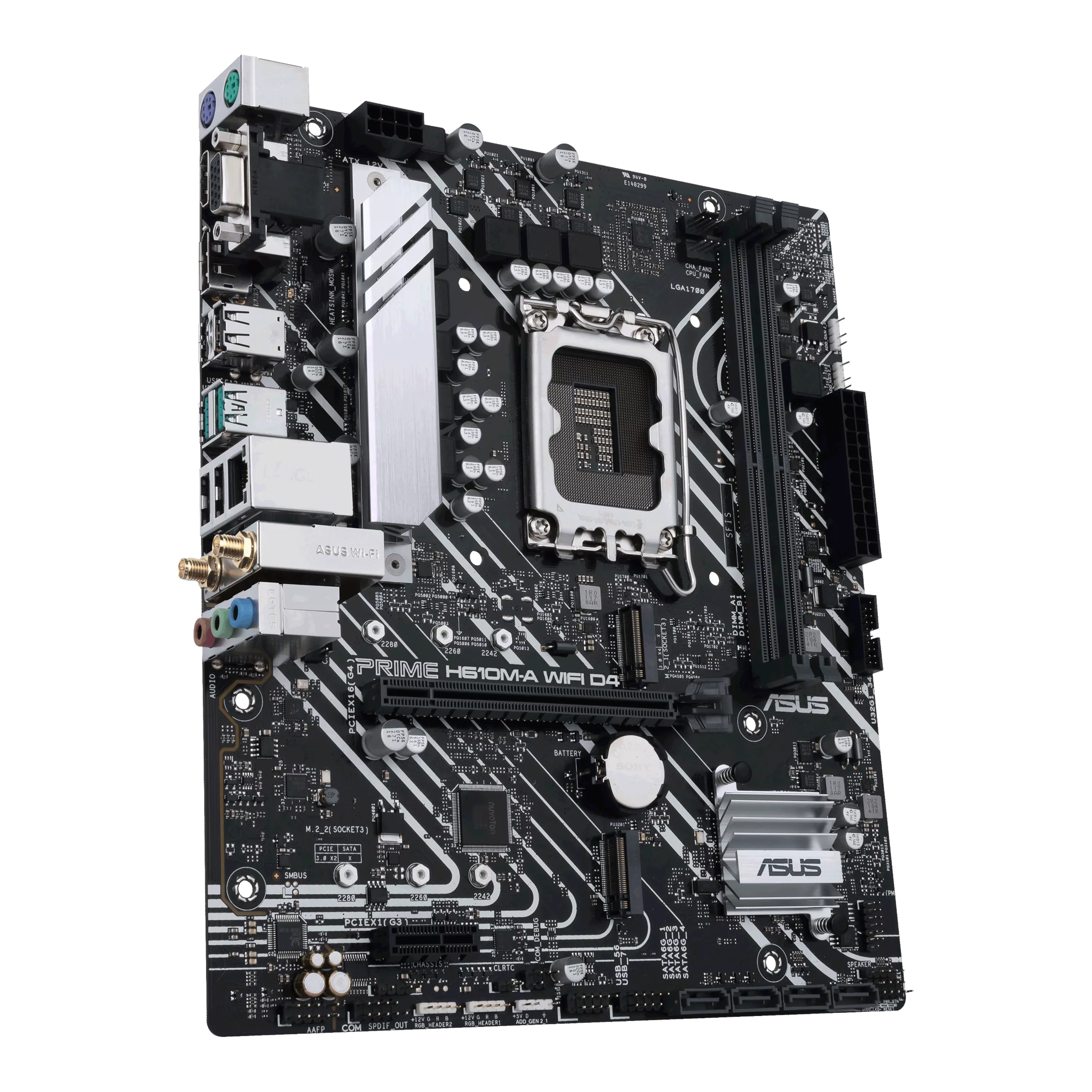 ASUS PRIME H610M-A WIFI D4 Intel H610 LGA 1700 2DDR4 1xPCIe 4.0 x16 2xM.2 4xSATA 6Gb/s 4xUSB 3.2 microATX MB