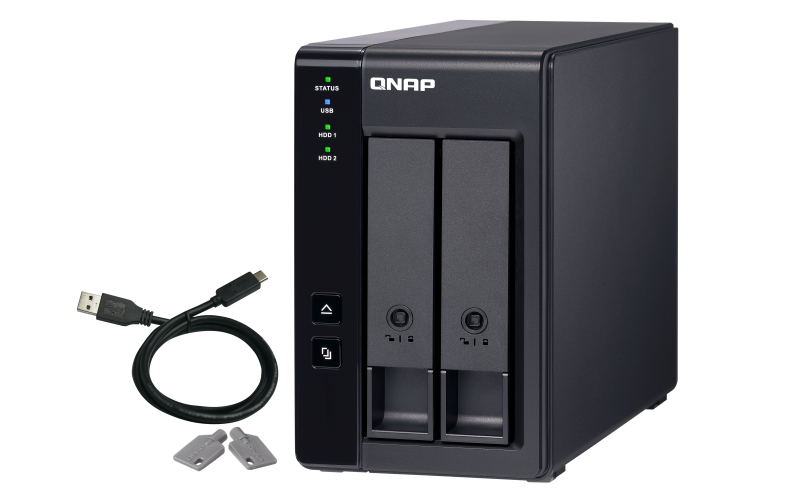 QNAP TR-002 2 Bay USB Type-C Direct Attached Storage with Hardware RAID