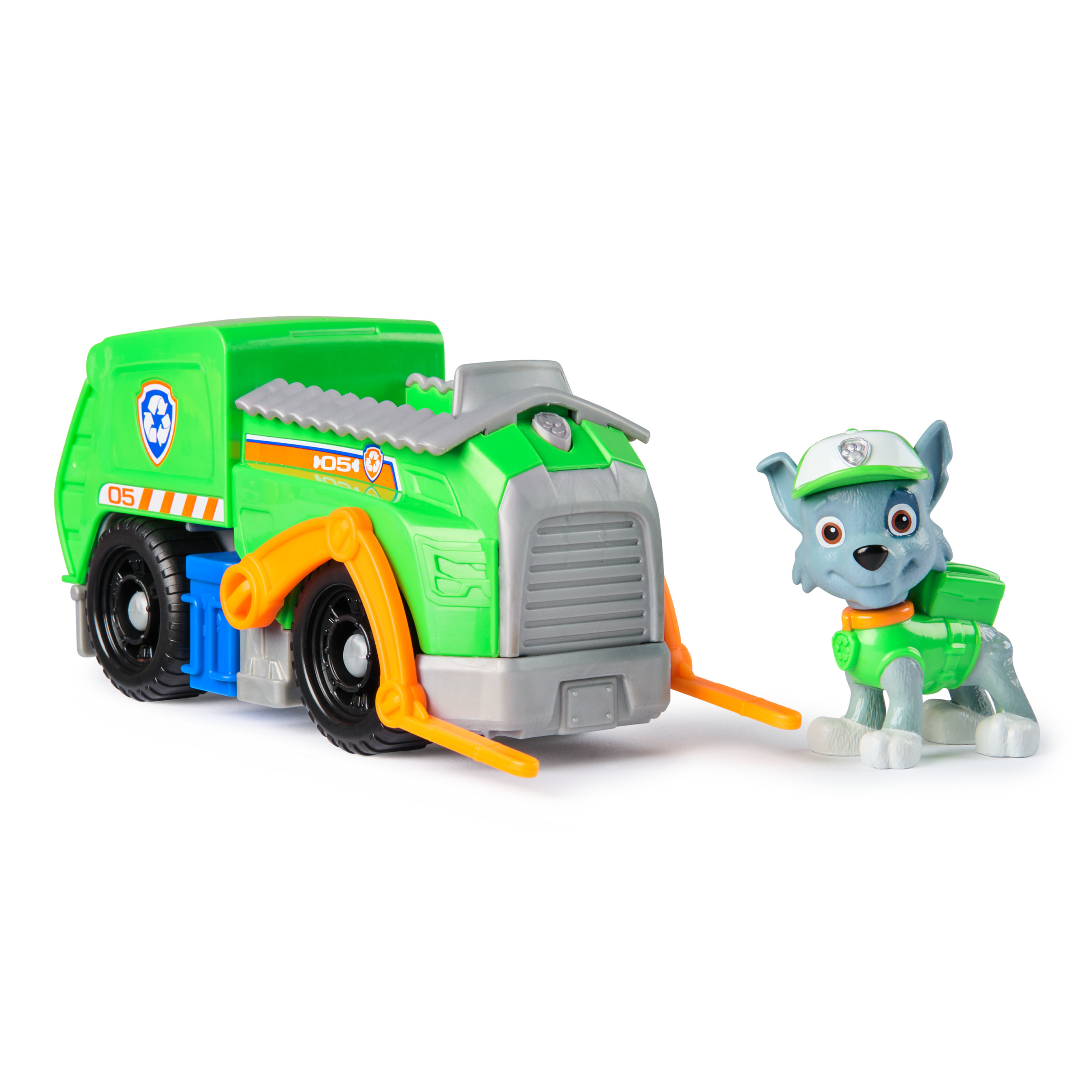 Paw Patrol - Recycling-Truck mit Rocky Spielfigur, Spielfahrzeug