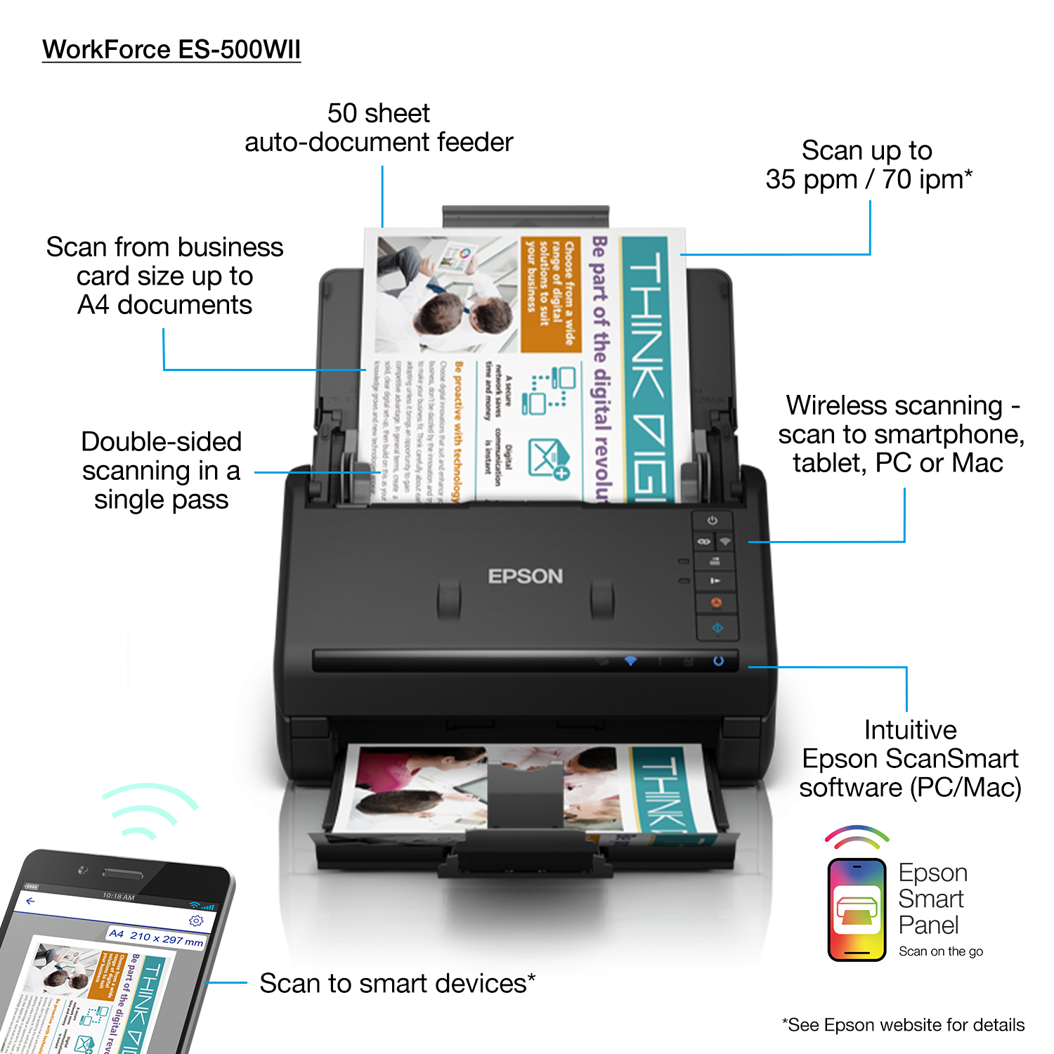 EPSON WorkForce ES-500WII Dokumentenscanner