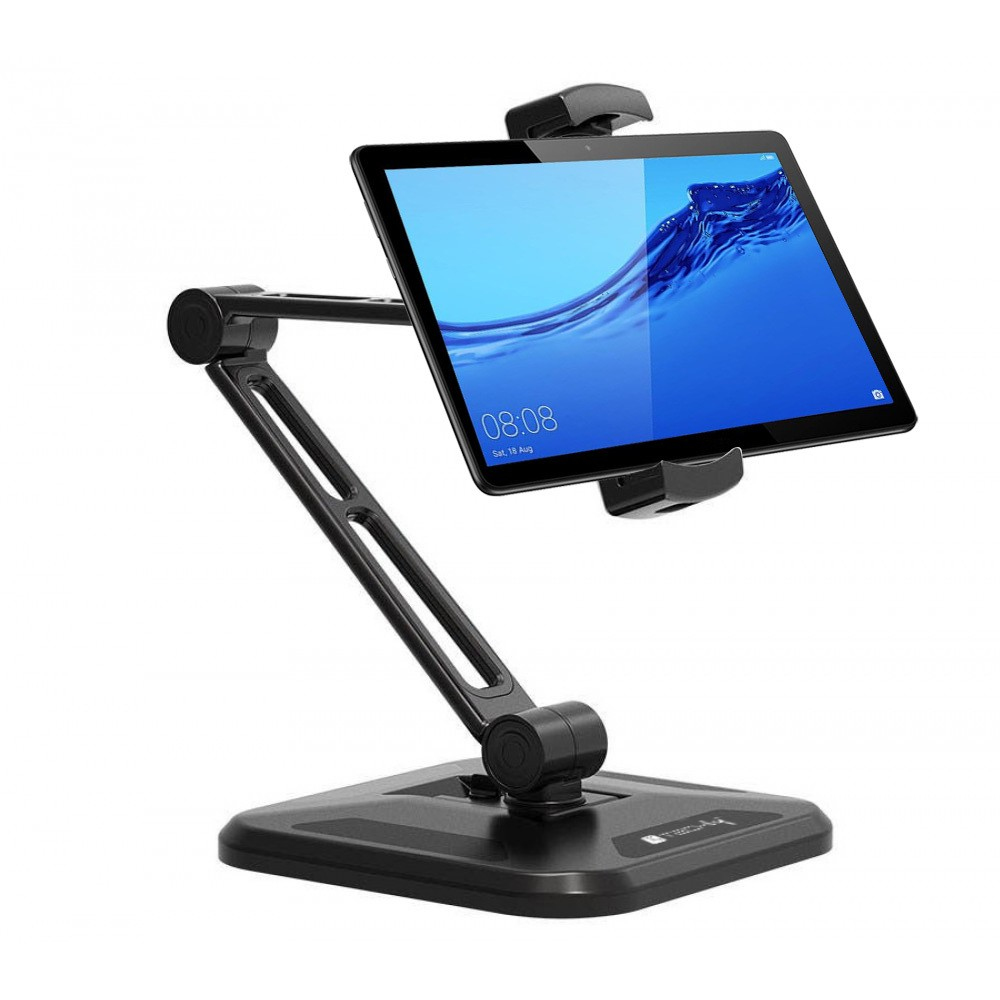 TECHLY Wand/Tischhalter fuer IPad/Tablet 11,94-32,77 cm 4,7-12,9Zoll Neigbar und Drehbar max.Hoehe 290mm max.Breite 44mm schwarz