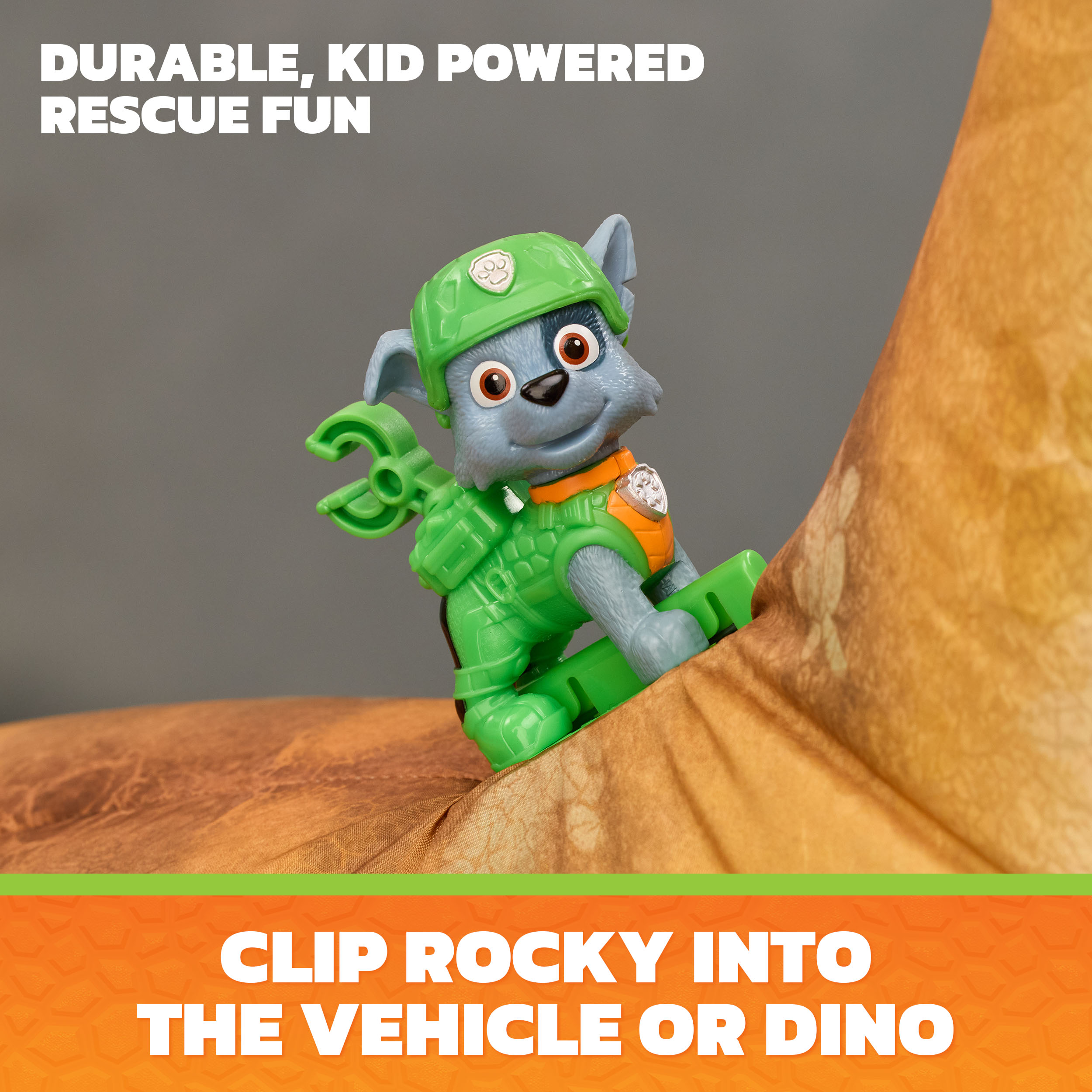 Paw Patrol: Der Dino Film - Rockys Megasaurus Transport-Fahrzeug, Spielfahrzeug