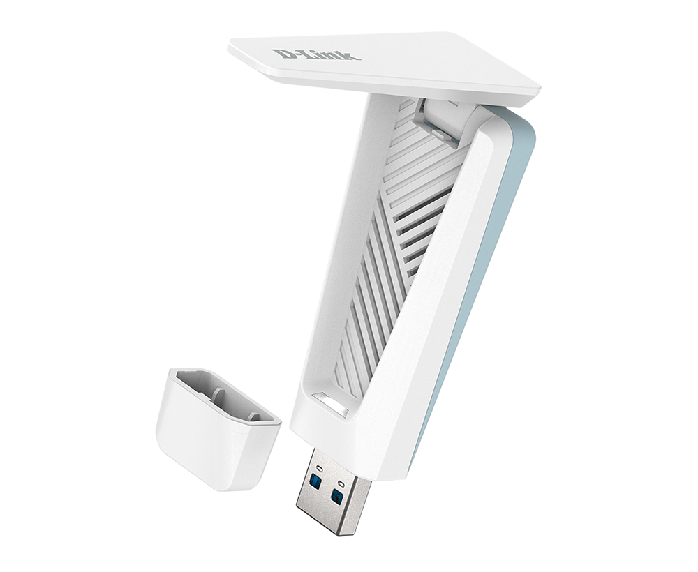 D-LINK AX18U Wi-Fi 6 USB Adapter AX1800 WPA3 bis 1200 Mbps (5 GHz) und 574 Mbps (2.4 GHz) OFDMA MU-MIMO