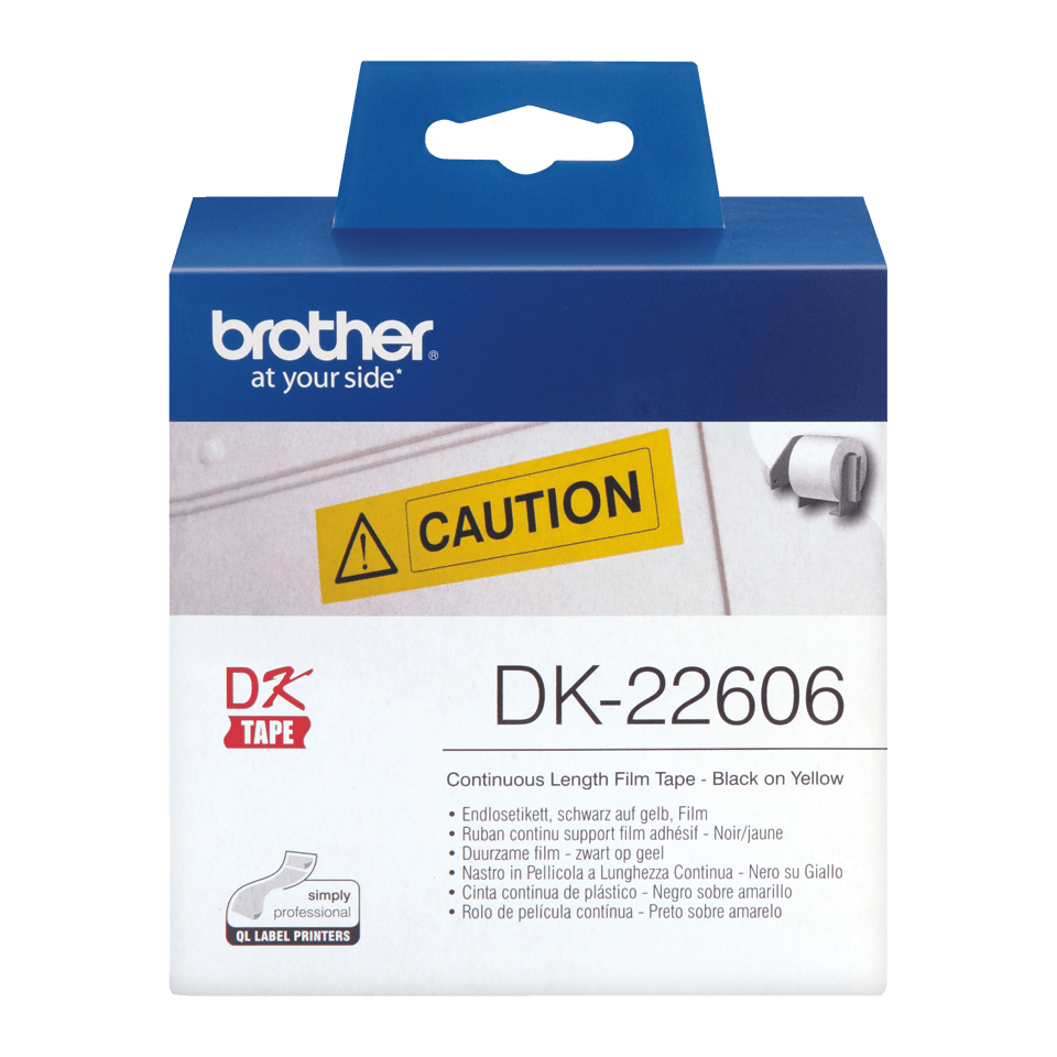 brother Endlosetikett für Etikettendrucker DK22606 gelb, 62,0 mm, 1 x 1 Etiketten