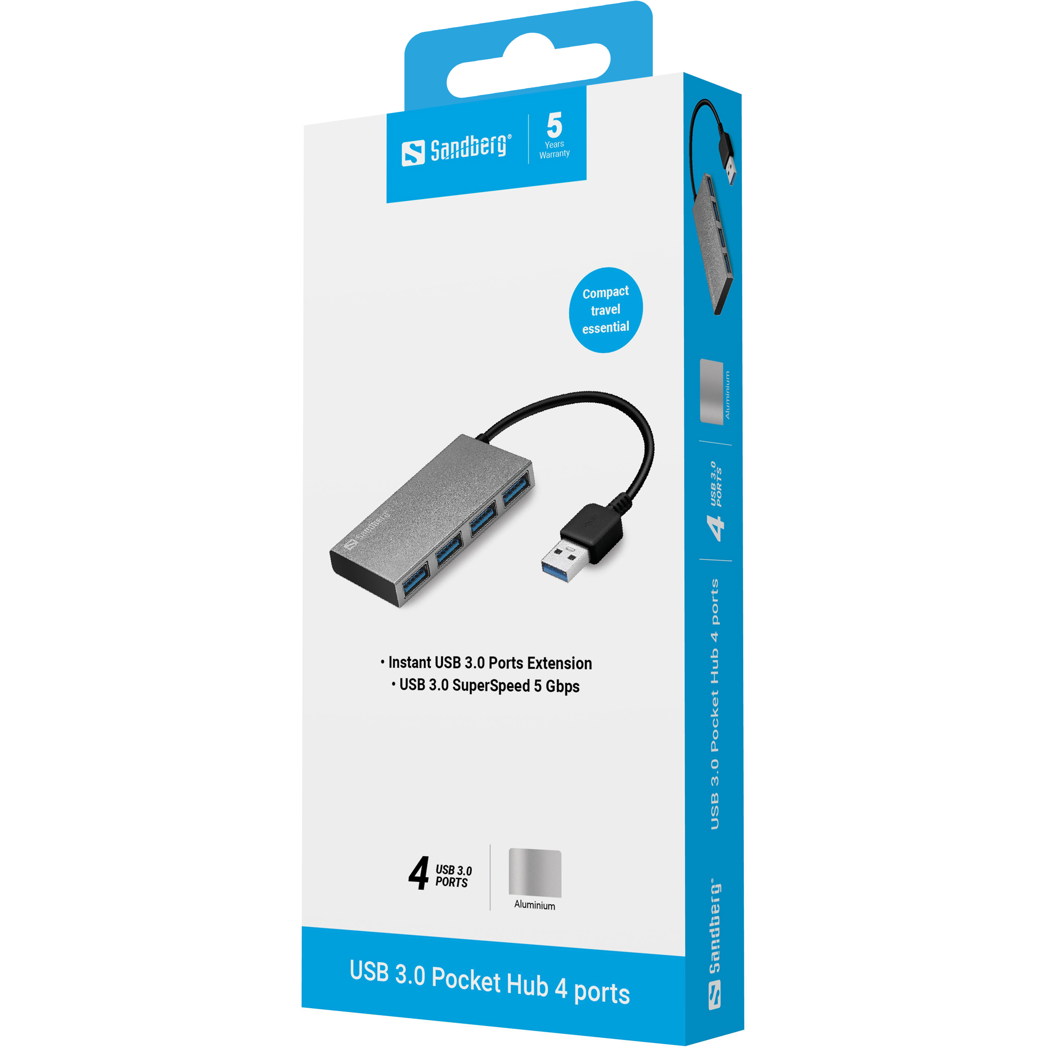 SANDBERG USB 3. Pocket Hub 4 ports